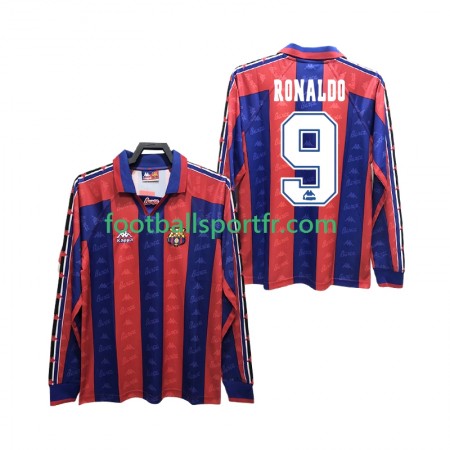Tenue FC Barcelone RONALDO 9 Retro Domicile 1996 1997 Maillot de Foot ML Tenue FC Barcelone RONALDO 9 Retro Domicile 1996 1997 Maillot de Foot ML